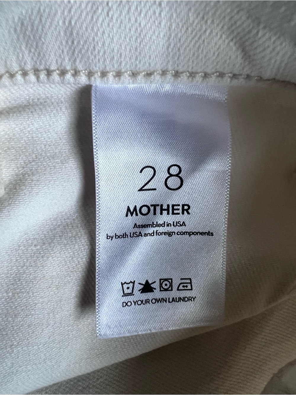 MOTHER The Hustler Patch Pocket Flood Jeans Cream Puffs Off-White Flare 28 - Picture 9 of 12